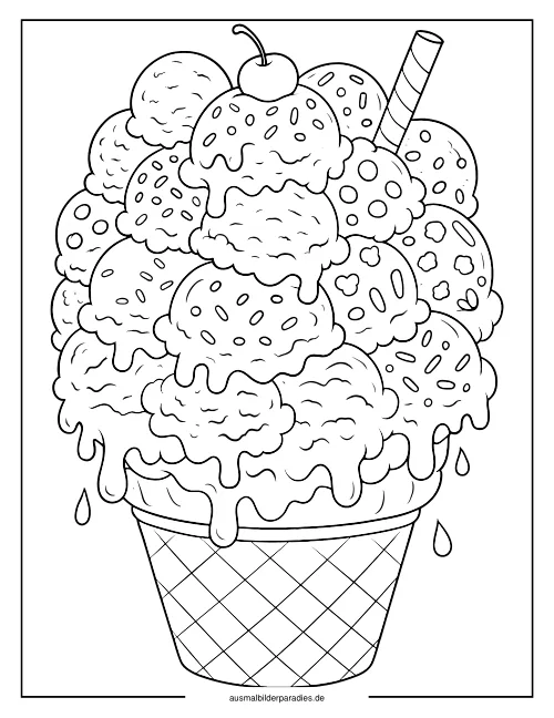 Eis Ausmalbild 15 - kostenlos zum Ausdrucken