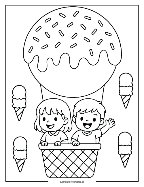 Eis Ausmalbild 19 - kostenlos zum Ausdrucken