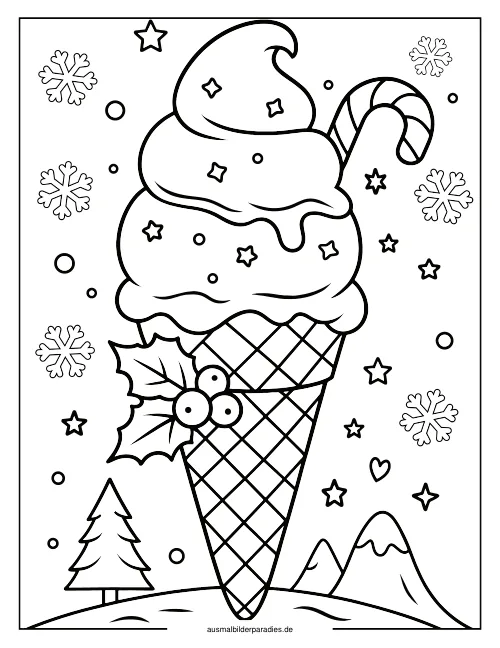 Eis Ausmalbild 2 - kostenlos zum Ausdrucken