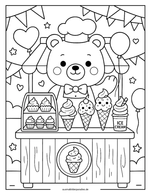 Eis Ausmalbild 20 - kostenlos zum Ausdrucken
