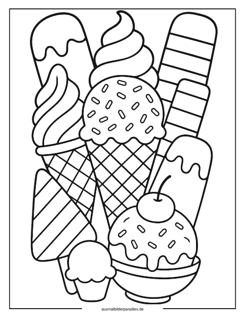 Eis Ausmalbild 23 - kostenlos zum Ausdrucken