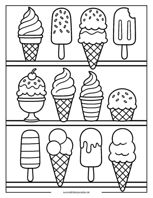 Eis Ausmalbild 24 - kostenlos zum Ausdrucken