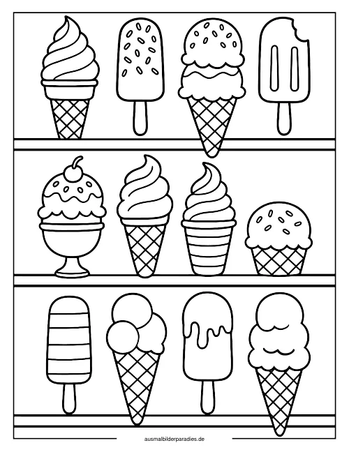Eis Ausmalbild 25 - kostenlos zum Ausdrucken