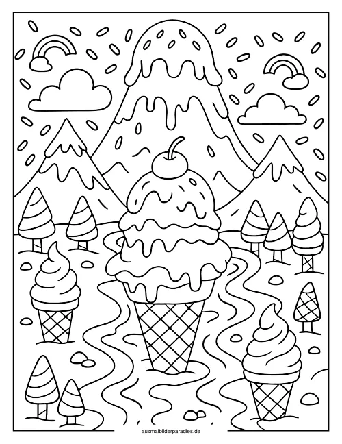 Eis Ausmalbild 26 - kostenlos zum Ausdrucken
