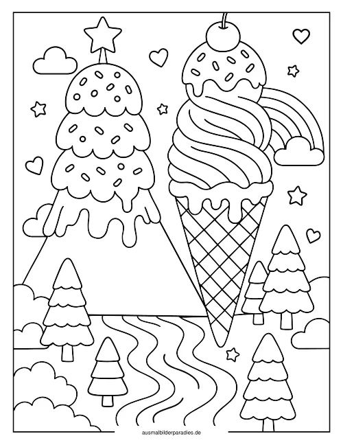 Eis Ausmalbild 27 - kostenlos zum Ausdrucken