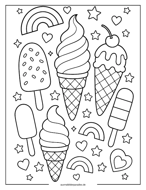 Eis Ausmalbild 28 - kostenlos zum Ausdrucken