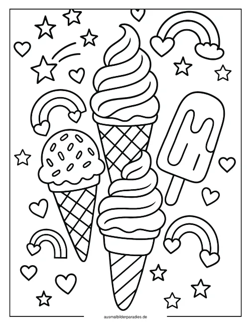 Eis Ausmalbild 29 - kostenlos zum Ausdrucken