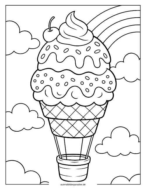 Eis Ausmalbild 32 - kostenlos zum Ausdrucken