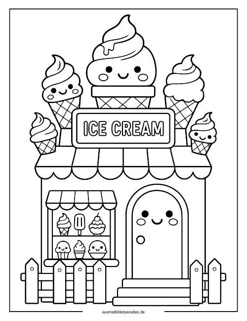 Eis Ausmalbild 33 - kostenlos zum Ausdrucken