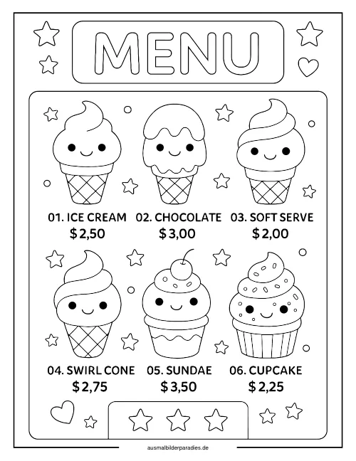 Eis Ausmalbild 35 - kostenlos zum Ausdrucken