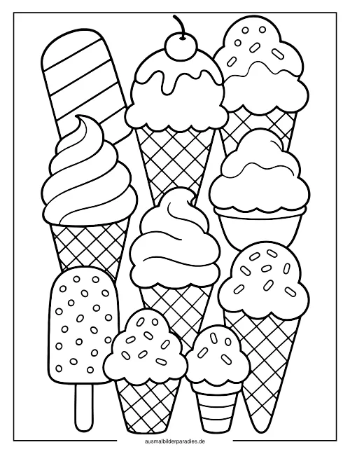 Eis Ausmalbild 36 - kostenlos zum Ausdrucken