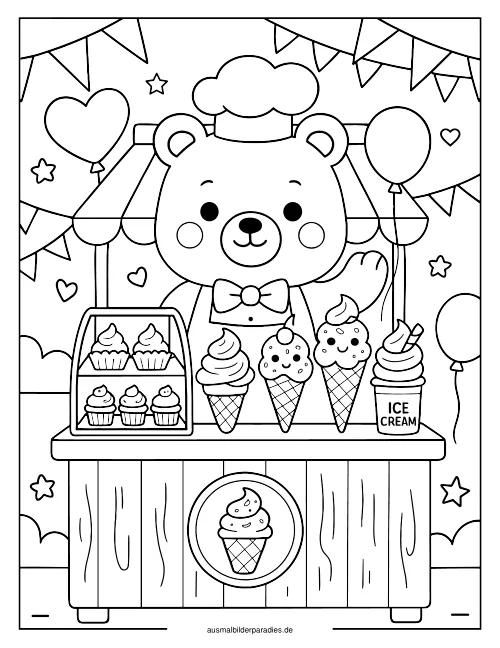 Eis Ausmalbild 4 - kostenlos zum Ausdrucken