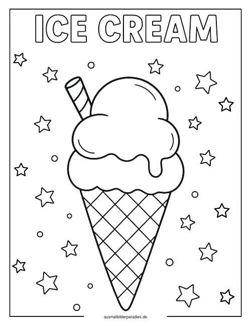 Eis Ausmalbild 5 - kostenlos zum Ausdrucken