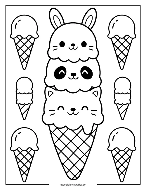 Eis Ausmalbild 6 - kostenlos zum Ausdrucken
