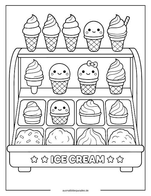 Eis Ausmalbild 7 - kostenlos zum Ausdrucken