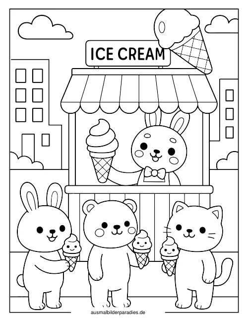 Eis Ausmalbild 8 - kostenlos zum Ausdrucken