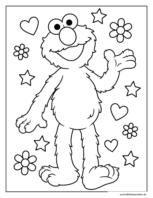 Elmo Ausmalbild 10 - kostenlos zum Ausdrucken