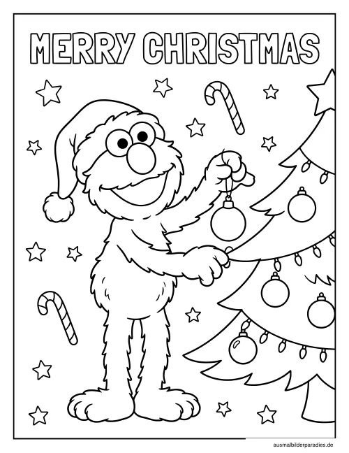 Elmo Ausmalbild 12 - kostenlos zum Ausdrucken