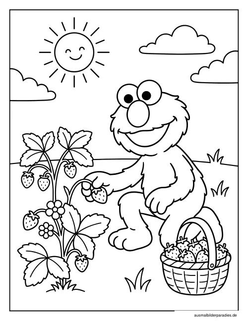 Elmo Ausmalbild 13 - kostenlos zum Ausdrucken