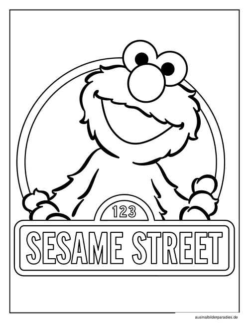 Elmo Ausmalbild 14 - kostenlos zum Ausdrucken