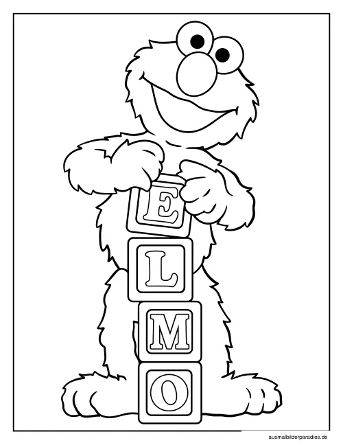 Elmo Ausmalbild 16 - kostenlos zum Ausdrucken