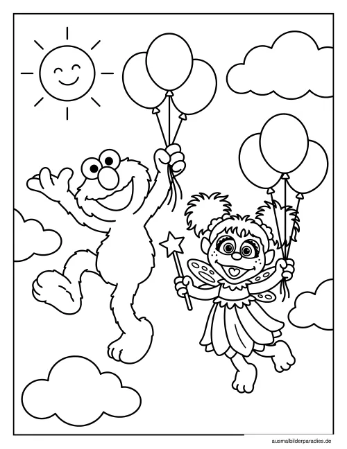 Elmo Ausmalbild 17 - kostenlos zum Ausdrucken