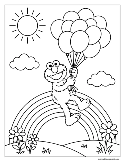 Elmo Ausmalbild 19 - kostenlos zum Ausdrucken