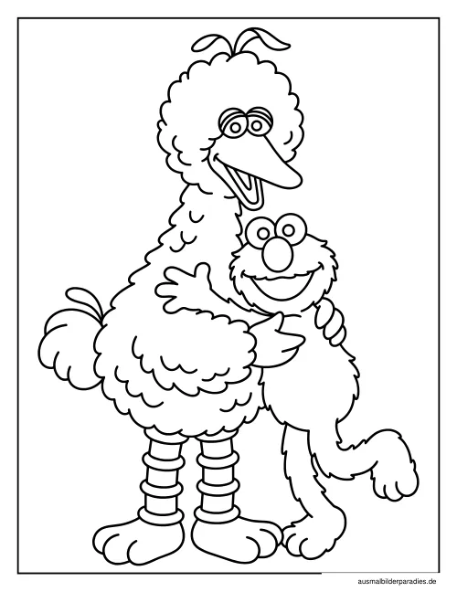Elmo Ausmalbild 2 - kostenlos zum Ausdrucken