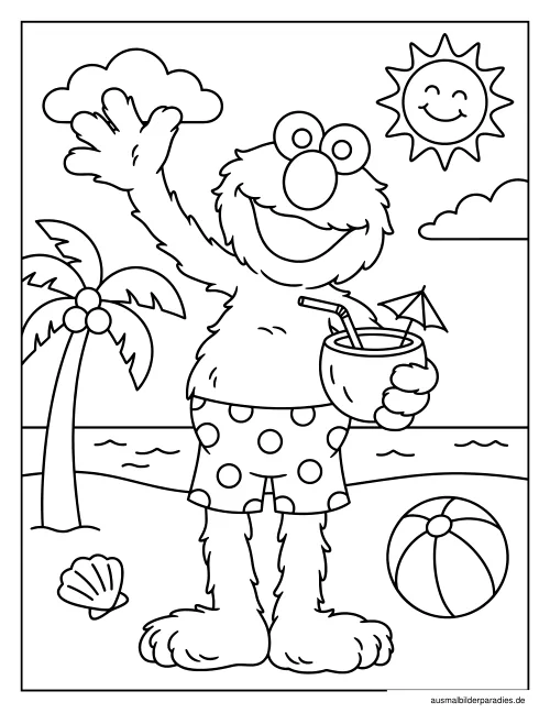 Elmo Ausmalbild 20 - kostenlos zum Ausdrucken