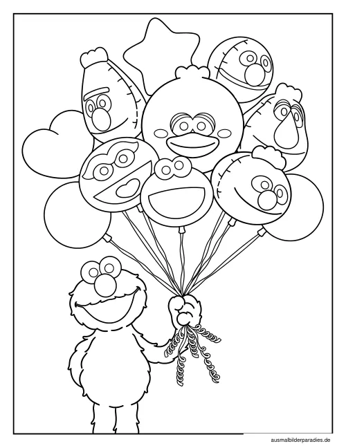 Elmo Ausmalbild 21 - kostenlos zum Ausdrucken