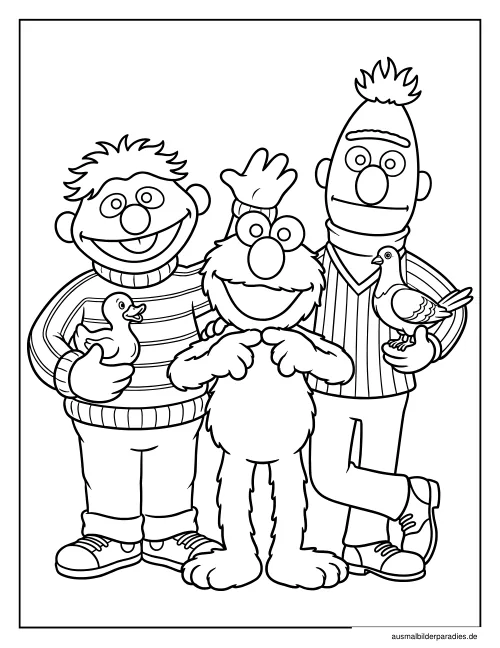 Elmo Ausmalbild 3 - kostenlos zum Ausdrucken