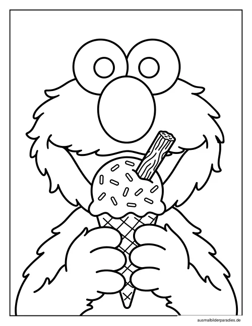 Elmo Ausmalbild 7 - kostenlos zum Ausdrucken