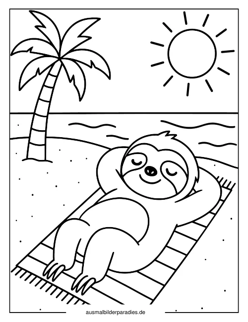 Faultier Ausmalbild 24 - kostenlos zum Ausdrucken