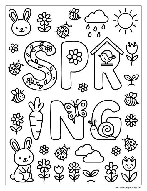 Frühling Ausmalbild 13 - kostenlos zum Ausdrucken