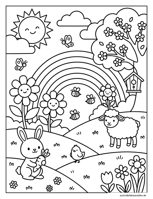 Frühling Ausmalbild 17 - kostenlos zum Ausdrucken