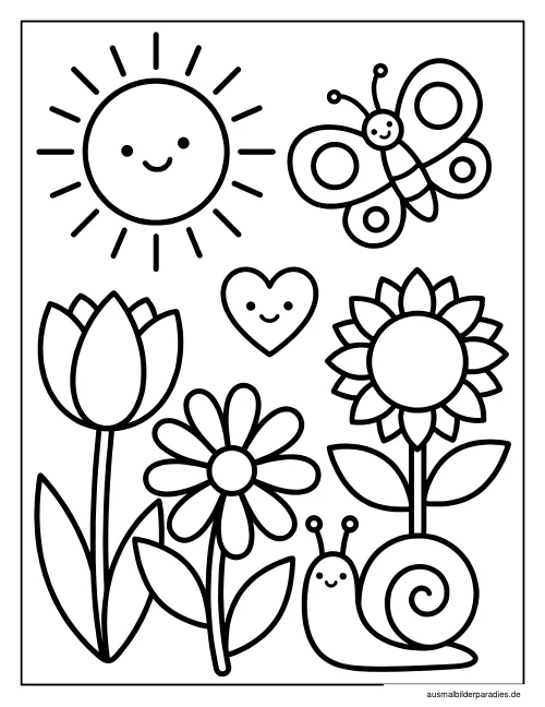 Frühling Ausmalbild 18 - kostenlos zum Ausdrucken