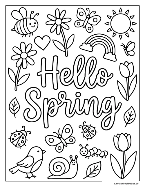 Frühling Ausmalbild 20 - kostenlos zum Ausdrucken