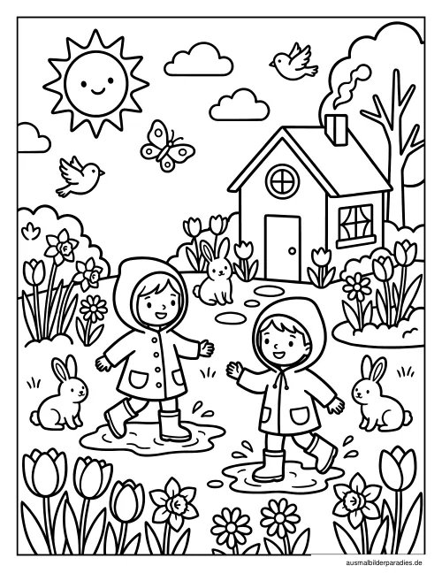 Frühling Ausmalbild 22 - kostenlos zum Ausdrucken