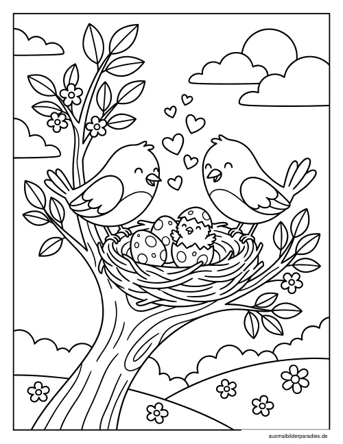 Frühling Ausmalbild 23 - kostenlos zum Ausdrucken