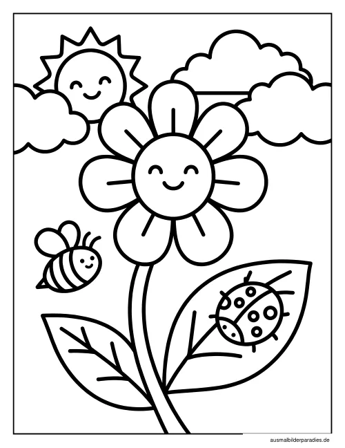 Frühling Ausmalbild 25 - kostenlos zum Ausdrucken
