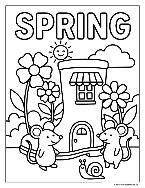 Frühling Ausmalbild 29 - kostenlos zum Ausdrucken