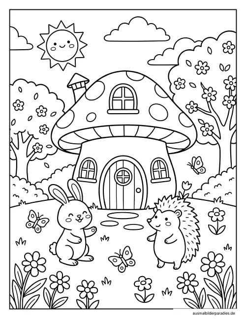 Frühling Ausmalbild 3 - kostenlos zum Ausdrucken