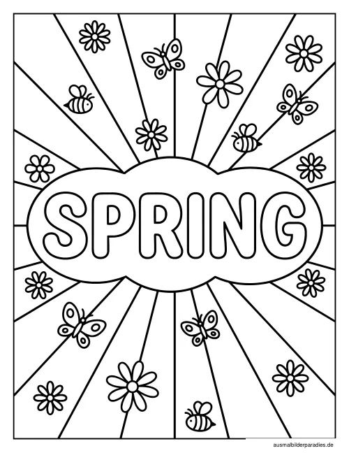 Frühling Ausmalbild 32 - kostenlos zum Ausdrucken