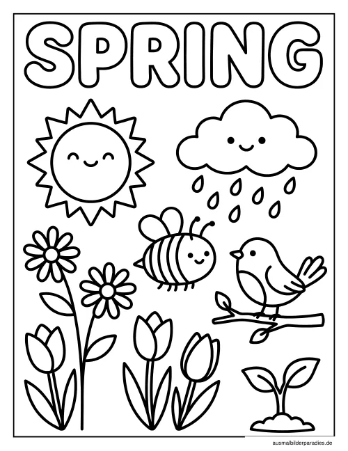 Frühling Ausmalbild 36 - kostenlos zum Ausdrucken