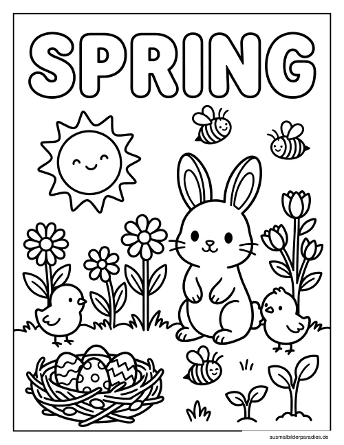 Frühling Ausmalbild 4 - kostenlos zum Ausdrucken