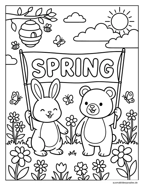 Frühling Ausmalbild 5 - kostenlos zum Ausdrucken