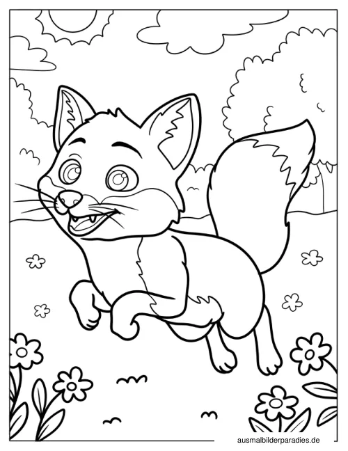 Fuchs Ausmalbild 12 - kostenlos zum Ausdrucken