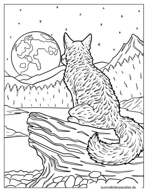 Fuchs Ausmalbild 17 - kostenlos zum Ausdrucken