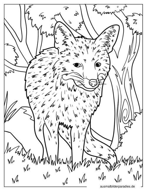Fuchs Ausmalbild 19 - kostenlos zum Ausdrucken