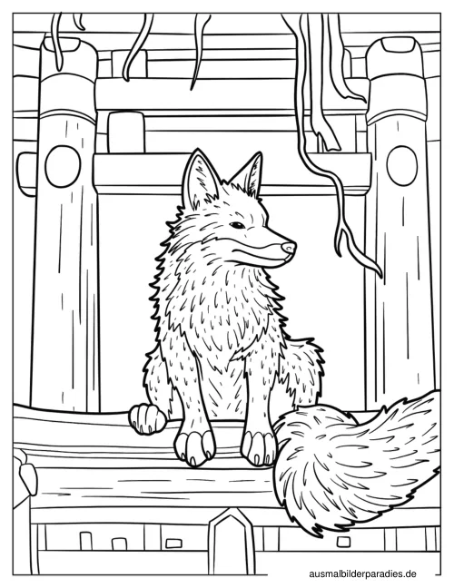 Fuchs Ausmalbild 2 - kostenlos zum Ausdrucken